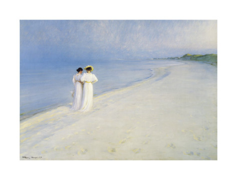 Summer Afternoon on Skagen Beach - Peder Severin Kroyer Painting On Canvas